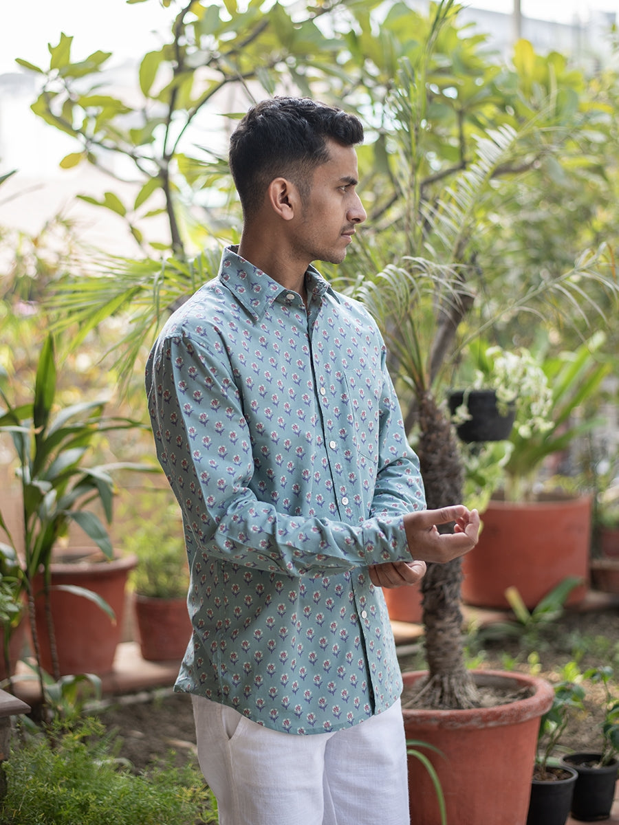 Xavier Mens Shirt : Chunri Teal